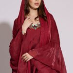 Burgundy Muse - Dress with Burgundy Cape & Shailla