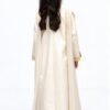 Golden Pearl kids jalabiya by OSH, pearl ivory with gold trim and green and gold floral embroidery