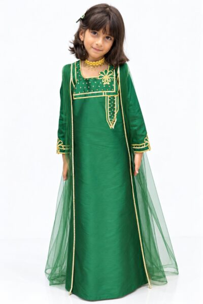 National Day Tulle kids jalabiya by OSH, in the colours of the UAE flag