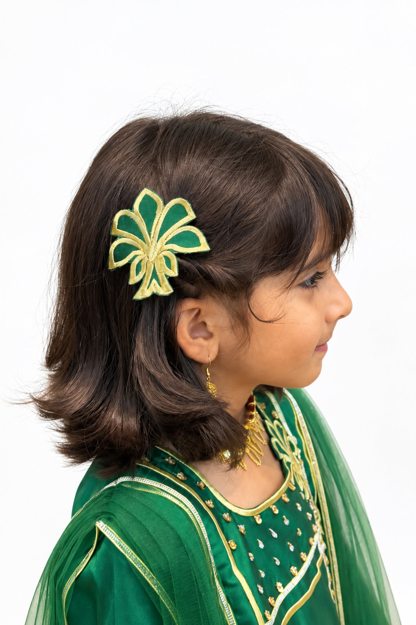 National Day Tulle kids jalabiya by OSH, in the colours of the UAE flag