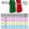 National Day Tulle kids size and price chart